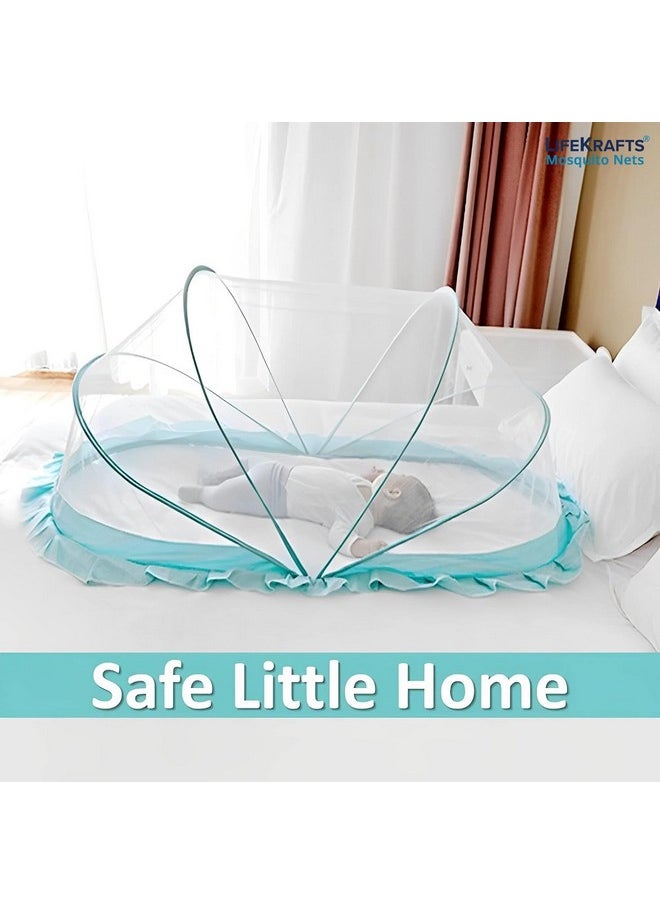Lifekrafts Foldable Baby Mosquito Net, Bottomless Net For Infants, For Safe & Easy Use | Ensures Your Baby'S Safe Sleep 135 X 65 X 65Cms, For Babies & Toddlers (0 To 24 Months) - Ocean Green  - Image 2