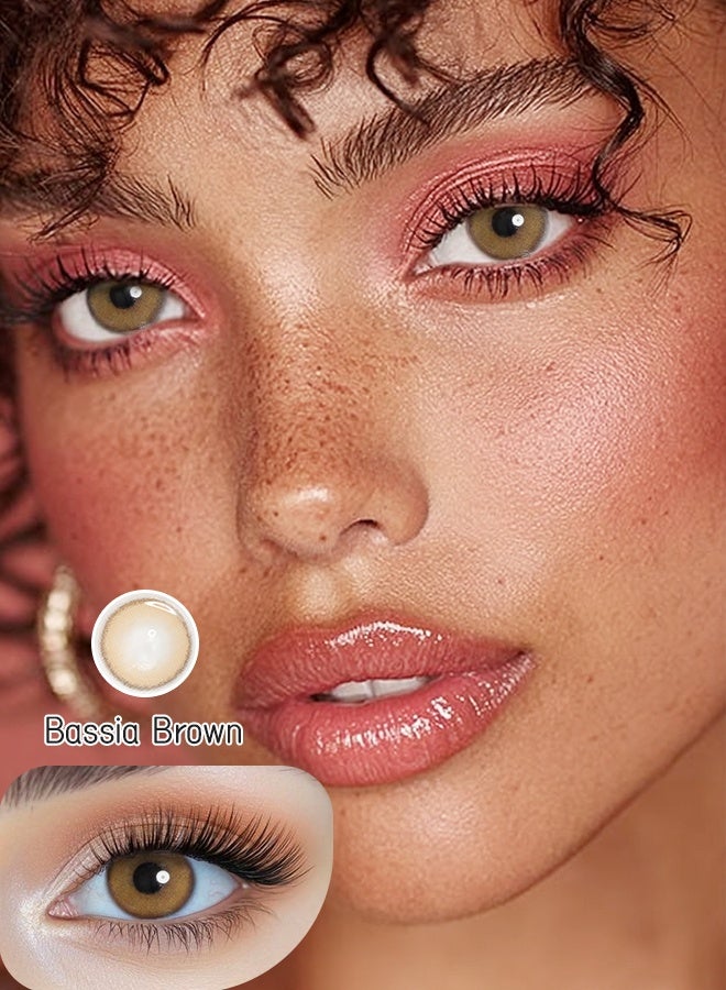 عيون غامضة عدسات مِستِك آيز التجميلية الملوّنة باسيا بني 14.00 ملم لمدة 6 أشهر للاستخدام اليومي - Image 1