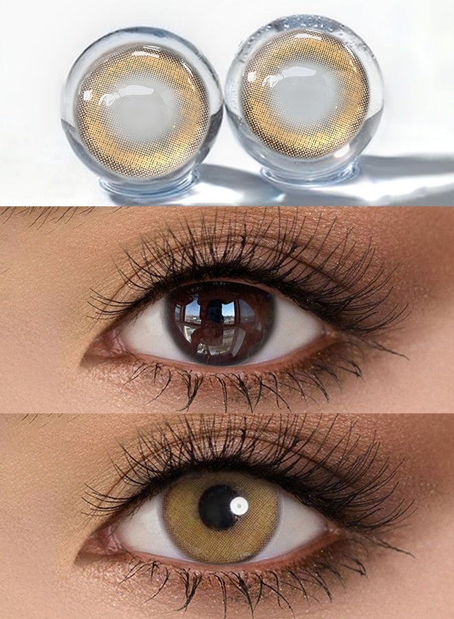 عيون غامضة عدسات مِستِك آيز التجميلية الملوّنة باسيا بني 14.00 ملم لمدة 6 أشهر للاستخدام اليومي - Image 4