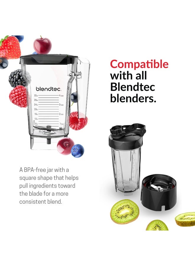 Blendtec 75 oz FourSide Jar  FourSided Blender Jar Compatible with Most Blendtec Blenders  32 oz Blending Capacity  Clear - Image 3
