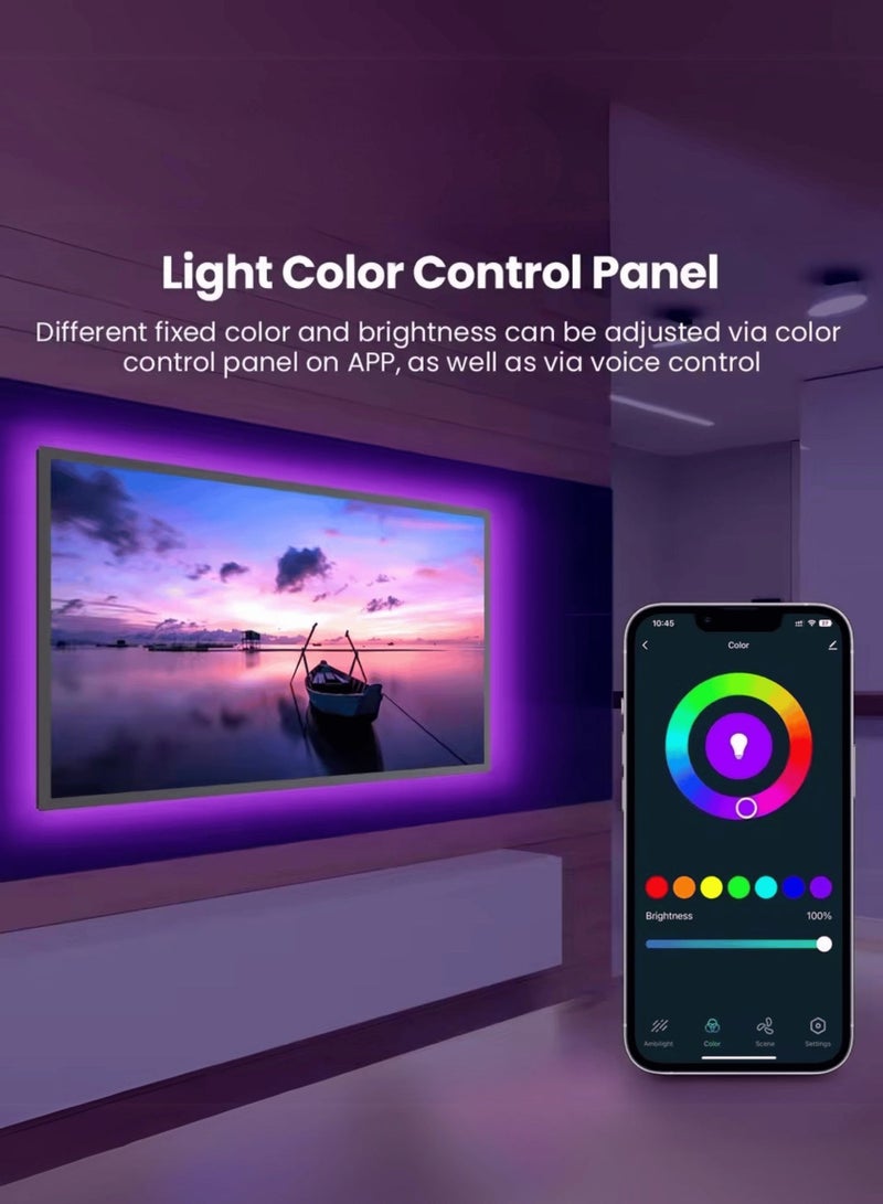 Tuya Smart 4K HDMI Sync TV Backlight Kit for 75-85 inch Screens, RGBIC LED Strip with HDMI 2.0b Control Box, Supports HDR10 & 60Hz, Compatible with Alexa, Google Home & PS5/Xbox - Image 3