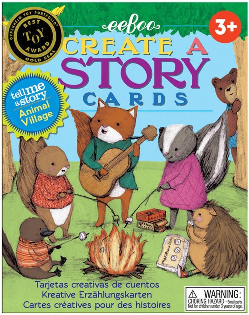 eeBoo Animal Village Create A Story Pre-Literacy Cards - 36 Illustrated Cards for Imaginative Storytelling, Ages 3 and Up - Image 1