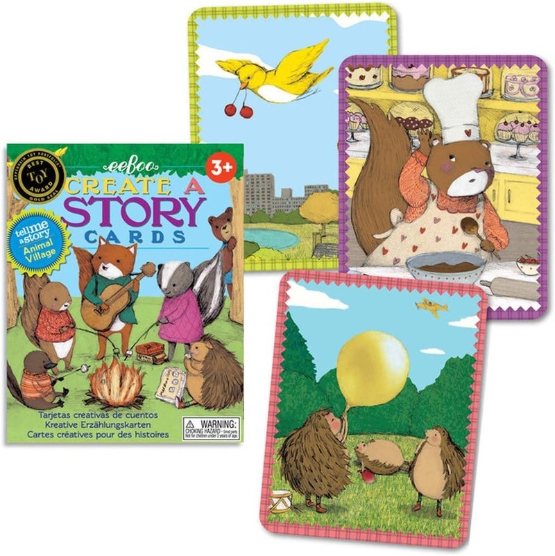eeBoo Animal Village Create A Story Pre-Literacy Cards - 36 Illustrated Cards for Imaginative Storytelling, Ages 3 and Up - Image 2