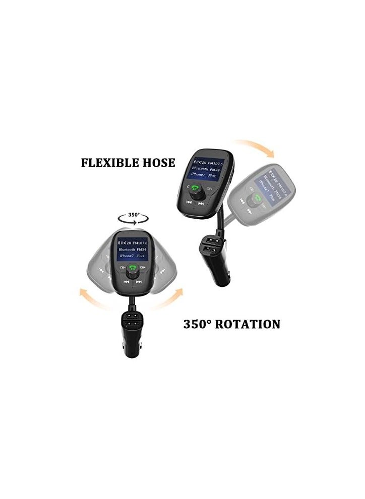 Rock Pow Bluetooth FM Transmitter, Wireless in-Car Radio Adapter Music Player w/Power Off, 350° Adjustable Head Hands-Free Calling Car Kit - Image 3