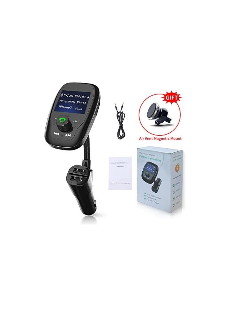 Rock Pow Bluetooth FM Transmitter, Wireless in-Car Radio Adapter Music Player w/Power Off, 350° Adjustable Head Hands-Free Calling Car Kit - Image 5