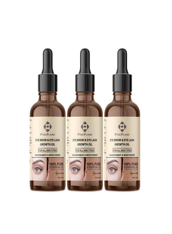 PuriFlame 100% Pure Eyebrow & Eyelash Growth Oil-Enriched With Natural Ingredients For Long & Thick Eyebrows & Eyelashes 90ML - Image 1