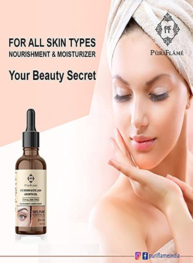 PuriFlame 100% Pure Eyebrow & Eyelash Growth Oil-Enriched With Natural Ingredients For Long & Thick Eyebrows & Eyelashes 90ML - Image 3