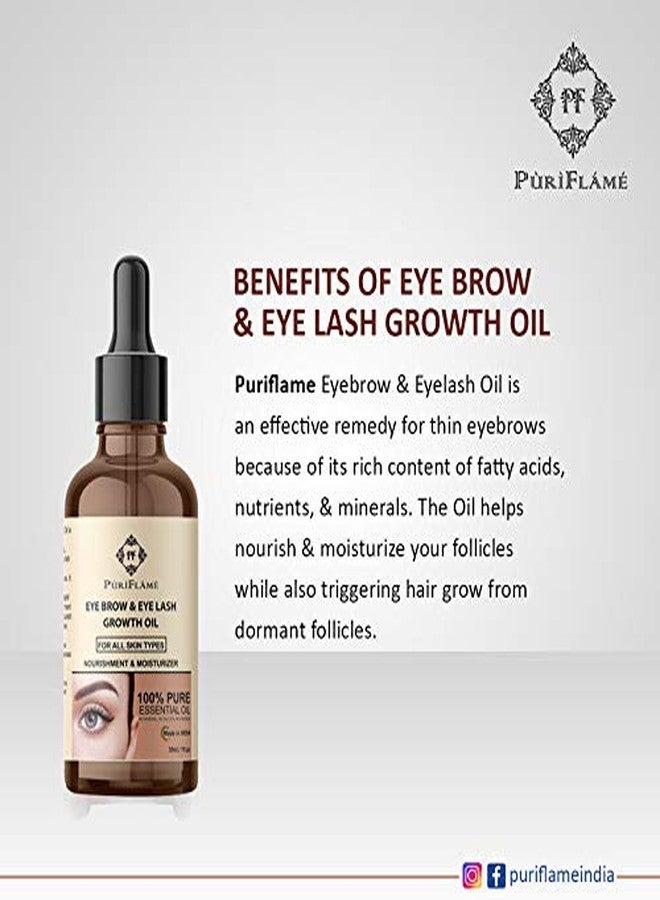 PuriFlame 100% Pure Eyebrow & Eyelash Growth Oil-Enriched With Natural Ingredients For Long & Thick Eyebrows & Eyelashes 90ML - Image 4