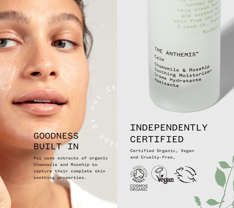 PAI SKINCARE - The Anthemis: Organic Chamomile + Rosehip Soothing Facial Moisturizer | Natural, Vegan, Sensitive Skincare (1.7 fl oz | 50 mL) - Image 4