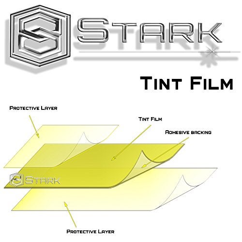 Stark ستارك 12" × 24" بوصة / 1 × 2 قدم فيلم تغليف فينيل بلمسة صفراء لامعة لمصابيح الرأس ومصابيح الذيل ومصابيح الضباب - Image 4