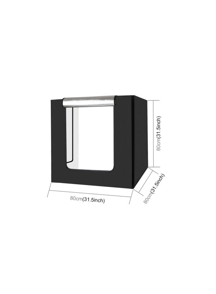 بولوز PULUZ 80cm قابلة للطي المحمولة 80W 8500LM الضوء الأبيض صور الإضاءة استوديو اطلاق النار خيمة صندوق عدة مع 3 ألوان الخلفيات (أسود، أبيض، برتقالي) - Image 2