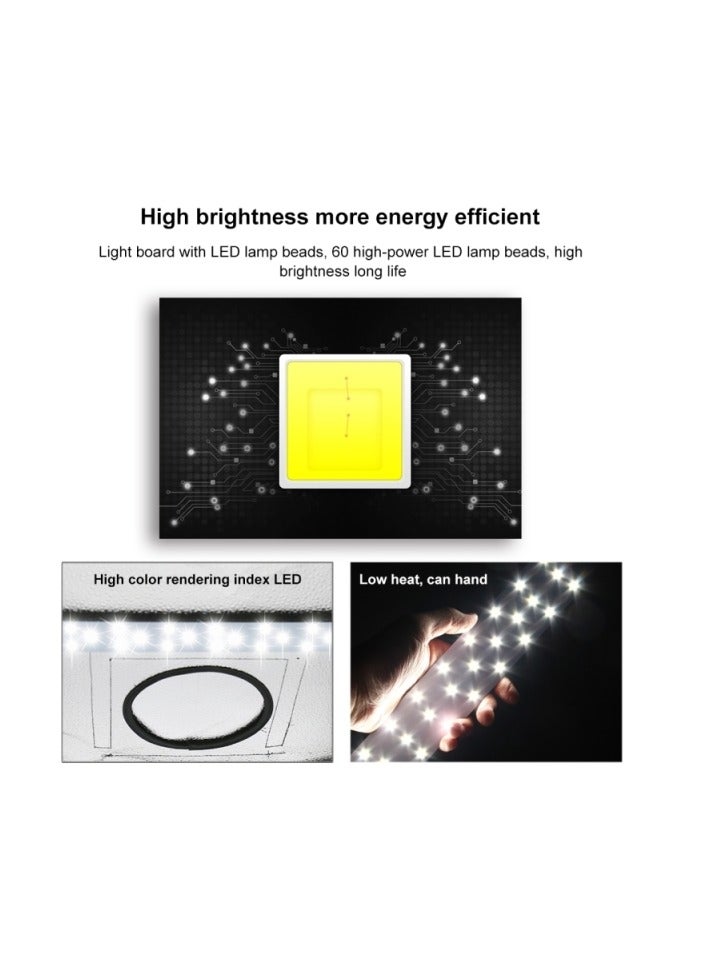 بولوز PULUZ 80cm قابلة للطي المحمولة 80W 8500LM الضوء الأبيض صور الإضاءة استوديو اطلاق النار خيمة صندوق عدة مع 3 ألوان الخلفيات (أسود، أبيض، برتقالي) - Image 5