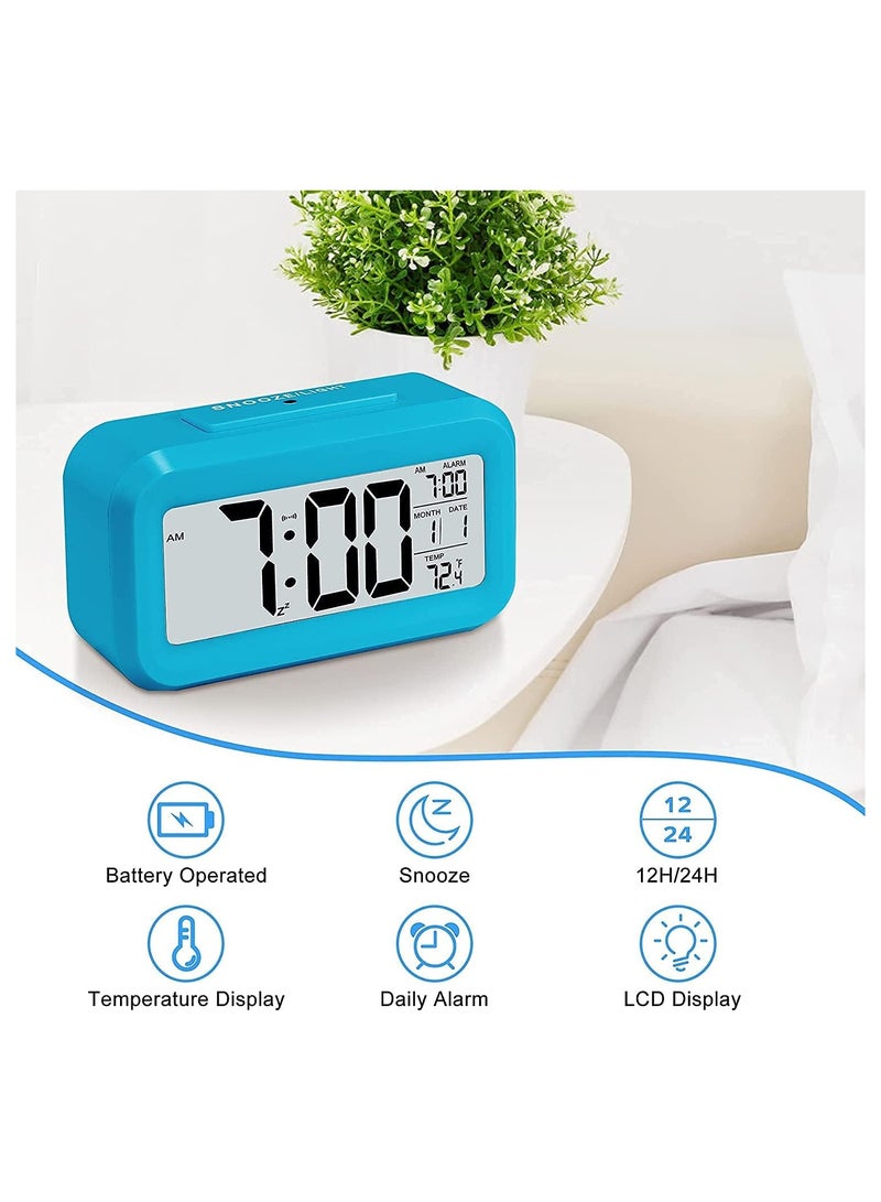 BLOOMING TIME Time and Temperature Alarm Clock ，Sensor Touch Alarm Clock for Kids Technology Light On Backlight - Image 2