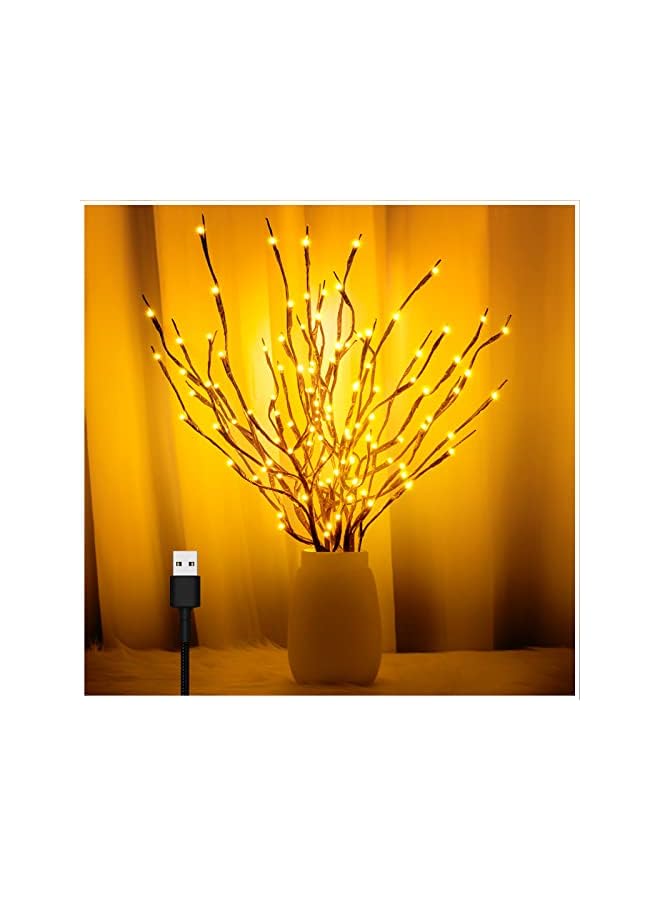 The Bros 3PK 60" أضواء فروع LED، أضواء أغصان للزهور، أغصان الصفصاف مع قابس USB، شجرة صناعية للزينة DIY لعيد الهالوين وعيد الشكر وعيد الميلاد، أبيض دافئ - Image 2