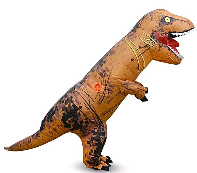 Qshine Adults T-Rex Inflatable Costume Fancy Dinosaur Suit Blow up Stegosaurus Jumpsuit Halloween Cosplay Costume - Image 2