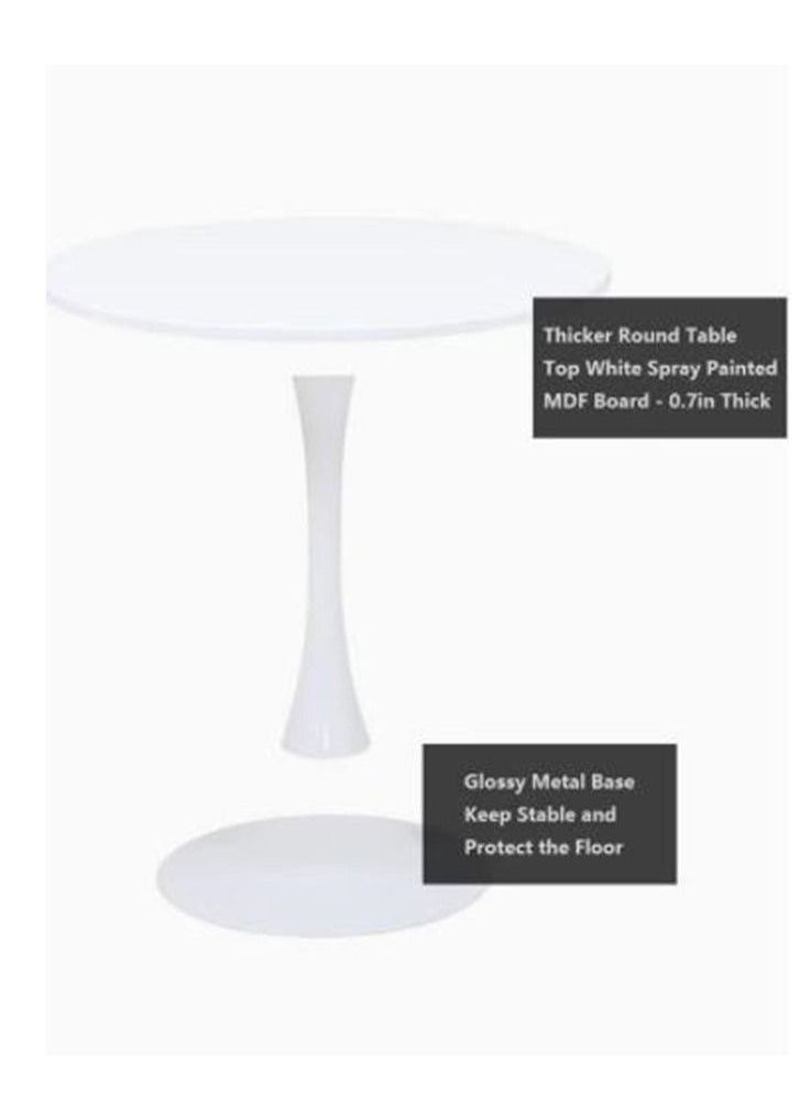 Generic - Modern round dining table white 70CM - Image 1