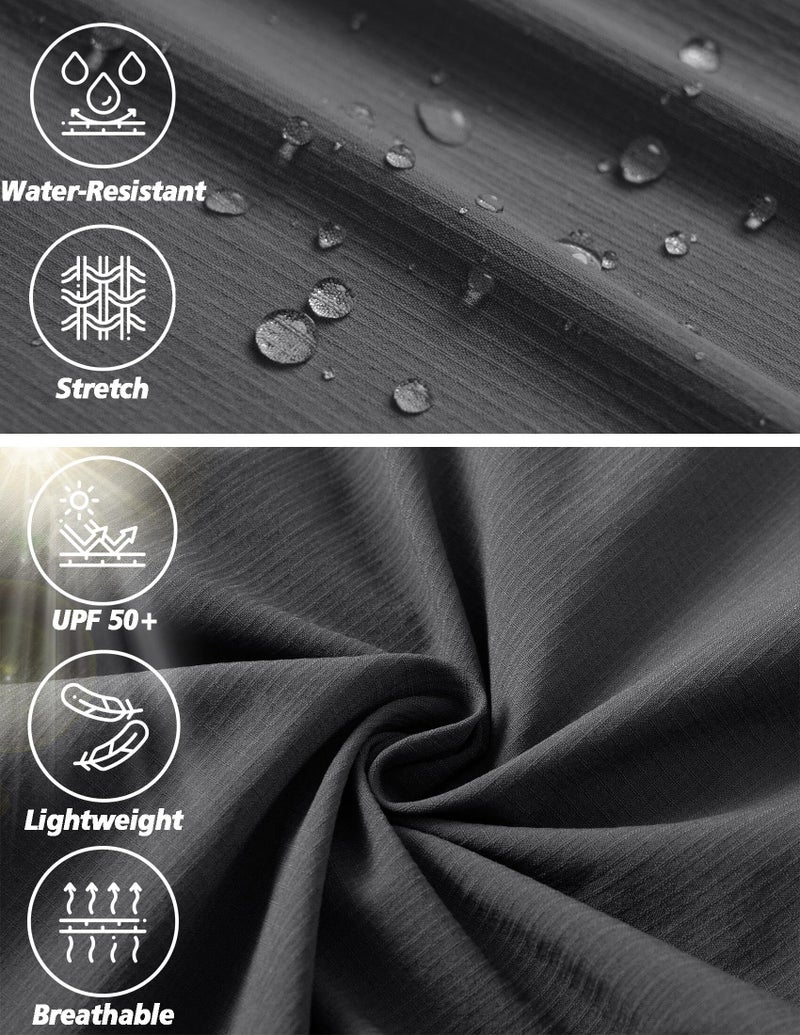 AREOUTS Men's Cargo Work Hiking Pants Lightweight Water Resistant Quick Dry Fishing Travel Camping Outdoor Breathable Multi Pockets Dark Grey S - Image 4