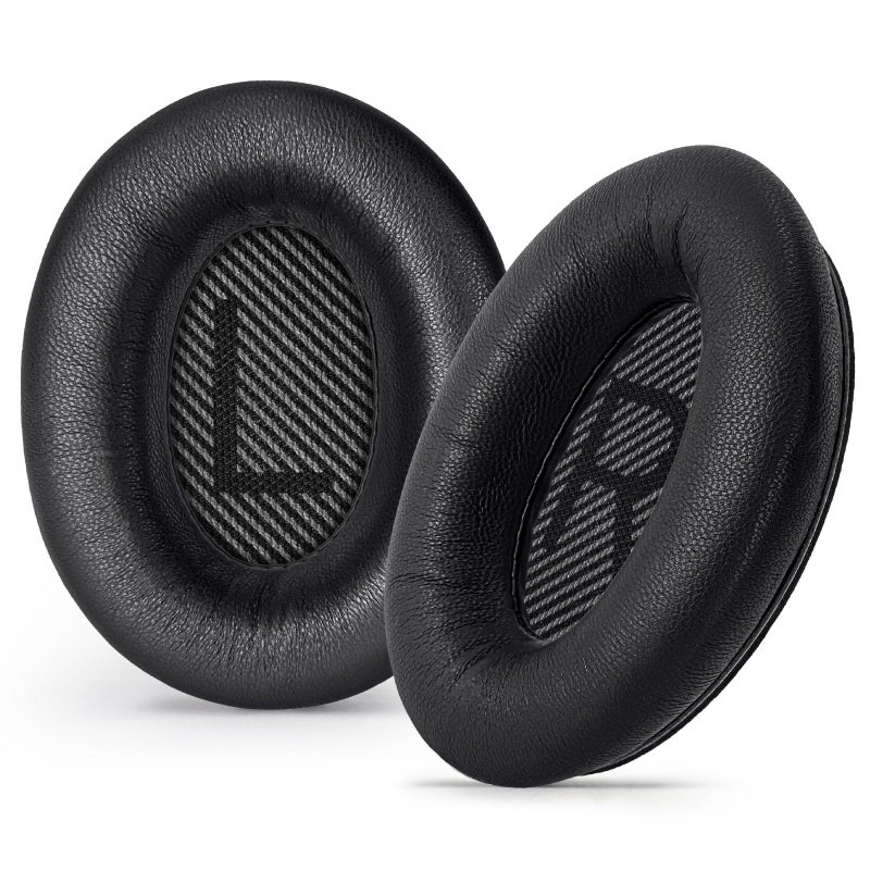 Aurivor Leather Ear-Pads Cushions for Bose QuietComfort QC-35 QC-35-ii QC-25 QC-15 QC-2 Headphones, Lambskin Replacement Ear Covers for Ae2/Ae2i/Ae2W SoundLink SoundTrue Around-Ear Headsets(Black) - Image 1