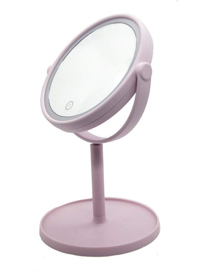 GeekGoodies Round Led Mirror For Makeup with Adjustable Light and Cosmetic Organizer Tray USB ChargingBattery operated Makeup Vanity for Desk or Tabletop Portable for TravelPink - pzsku/Z86FCA8DF042E9A7ACAE7Z/45/1750777637/668da613-5fda-4d75-9e09-02c20a6c7716