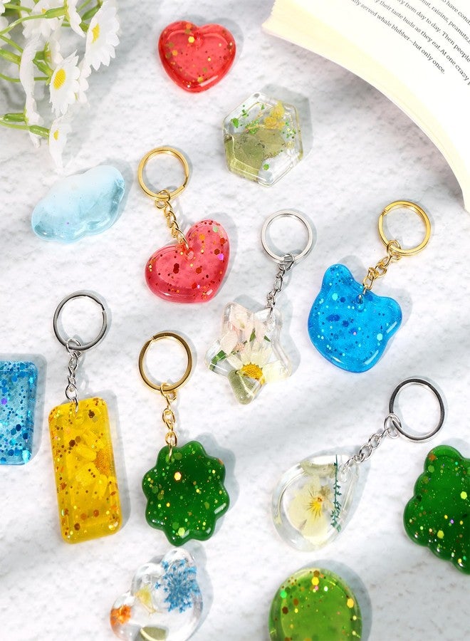 KINYFY Keychain Silicone Mold, Keychain Resin Mold with Key Ring Accessory, Epoxy Resin Jewelry Molds for DIY Keychains, Necklace, Pendant (Keychain-A) - Image 3