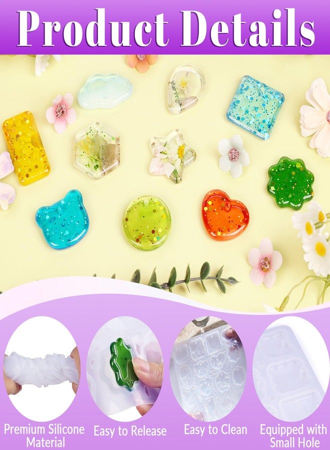 KINYFY Keychain Silicone Mold, Keychain Resin Mold with Key Ring Accessory, Epoxy Resin Jewelry Molds for DIY Keychains, Necklace, Pendant (Keychain-A) - Image 5