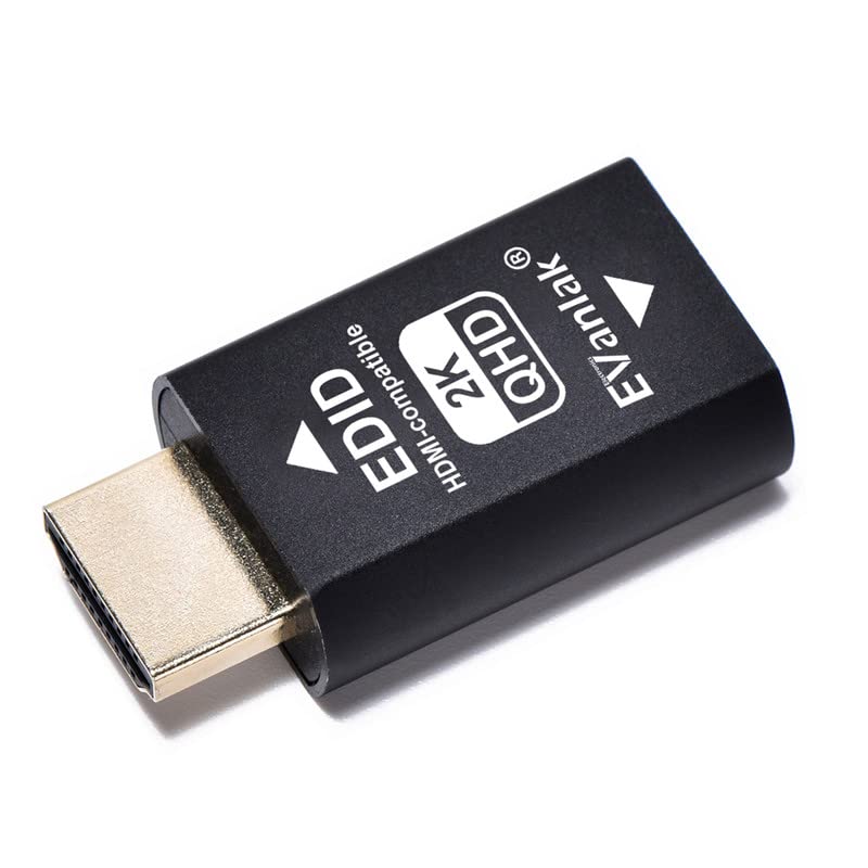 EVanlak Hdmi Edid Emulator Passthrough 3rd Generrtion Premium Aluminum Eliminated Emulator Adapter Work with Mac Thunderbolt to HDMI Switches/Extender/AV Receiver/Video Splitters 2K 2560x1440 60hz@60H - Image 1