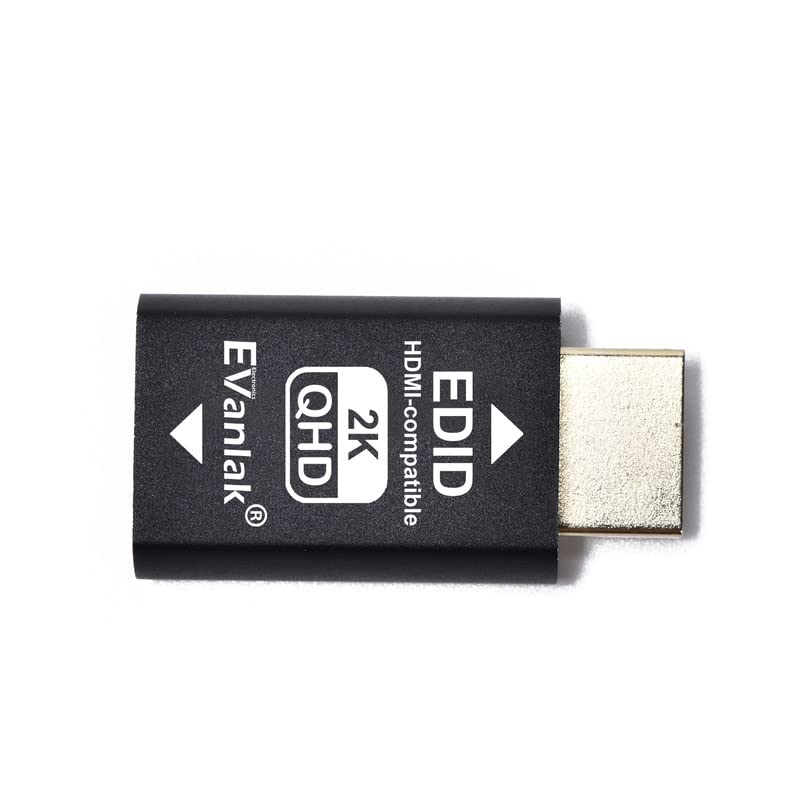 EVanlak Hdmi Edid Emulator Passthrough 3rd Generrtion Premium Aluminum Eliminated Emulator Adapter Work with Mac Thunderbolt to HDMI Switches/Extender/AV Receiver/Video Splitters 2K 2560x1440 60hz@60H - Image 2