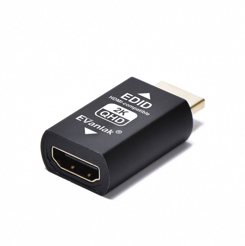 EVanlak Hdmi Edid Emulator Passthrough 3rd Generrtion Premium Aluminum Eliminated Emulator Adapter Work with Mac Thunderbolt to HDMI Switches/Extender/AV Receiver/Video Splitters 2K 2560x1440 60hz@60H - Image 4