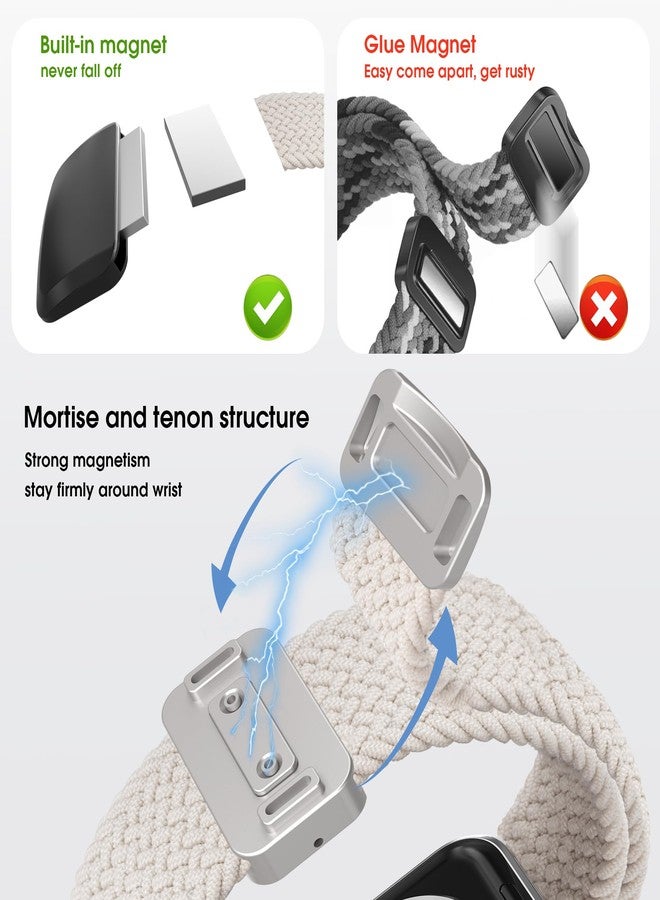 Arae Magnetic Stretchy Watch Band Compatible for Apple Watch Band 38mm 40mm 41mm 42mm,Comfortable Adjustable Straps Wristbands for iWatch Series 10 9 8 7 6 5 4 SE 3 2 1 Ultra 1 2 Women Men,Starlight - Image 4