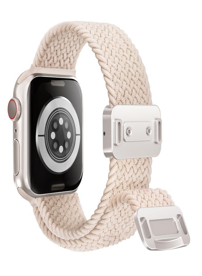 Arae Magnetic Stretchy Watch Band Compatible for Apple Watch Band 38mm 40mm 41mm 42mm,Comfortable Adjustable Straps Wristbands for iWatch Series 10 9 8 7 6 5 4 SE 3 2 1 Ultra 1 2 Women Men,Starlight - Image 1