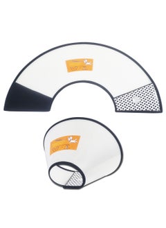 MAJIBAO Pet cone collar with Transparent plastic, Soft surface, Comfortable, anti-Scratch and Bite, Adjustable Elizabethan Collar with Hook and Loop, 68 cm Recovery cone with Black trim, Waterproof (Black)  - Image 1