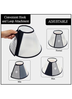 MAJIBAO Pet cone collar with Transparent plastic, Soft surface, Comfortable, anti-Scratch and Bite, Adjustable Elizabethan Collar with Hook and Loop, 68 cm Recovery cone with Black trim, Waterproof (Black)  - Image 4