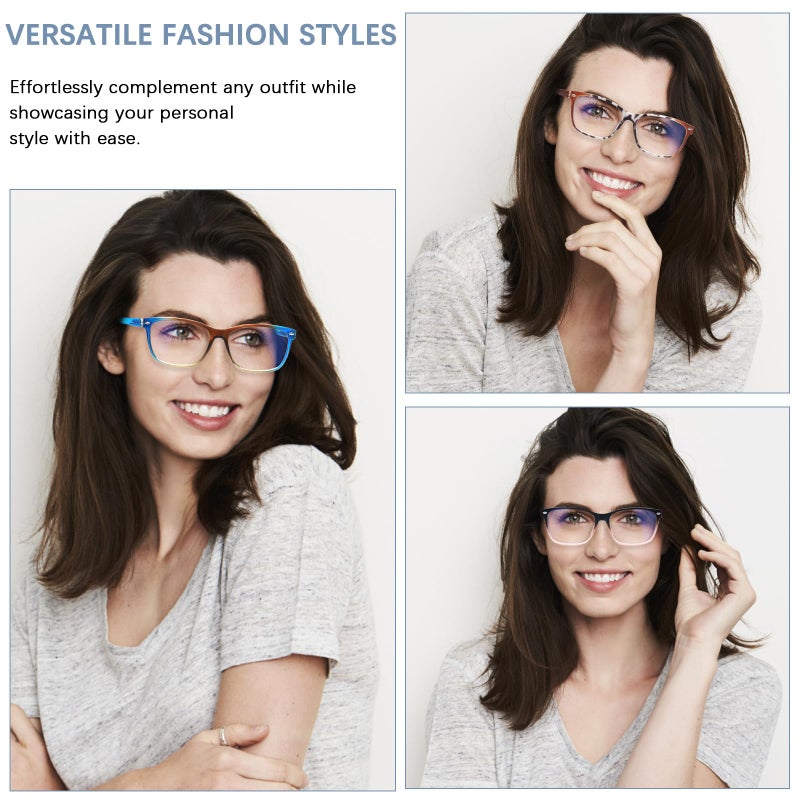 Clasaga Progressive Multifocus Reading Glasses For Women  Pattern Print Blue Light Block Stylish Ladies Computer Readers (Pattern Design-6  1.75  X) - Image 4