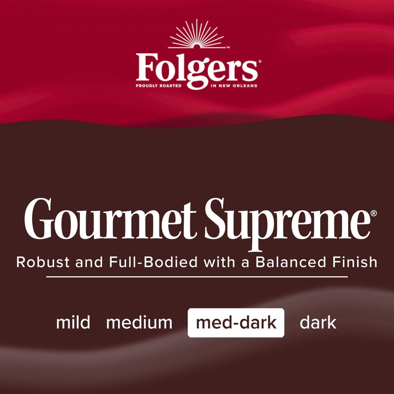 Folgers Gourmet Supreme Medium Dark Roast Ground Coffee, 9.6 Ounces (Pack of 6) - Image 5