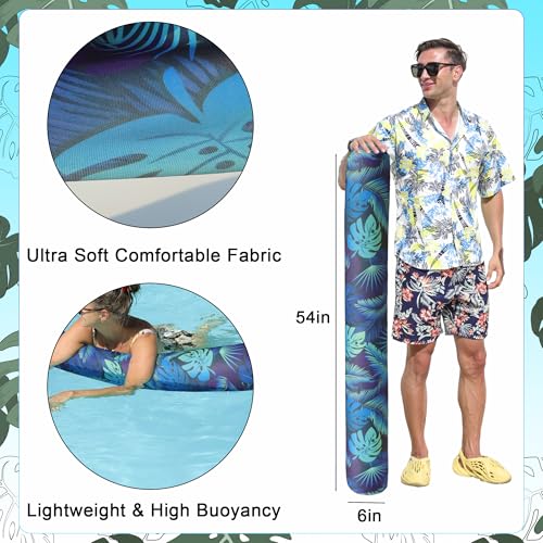 FindUWill 2 Pack Inflatable Swim Pool Noodles for Adults - Soft Fabric Covered Large Swim Noodles, Premium Buoyancy for Swimming Floating, Pool Floats Toys for Pool Accessories - Image 2