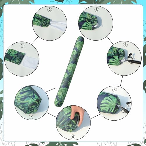 FindUWill 2 Pack Inflatable Swim Pool Noodles for Adults - Soft Fabric Covered Large Swim Noodles, Premium Buoyancy for Swimming Floating, Pool Floats Toys for Pool Accessories - Image 4