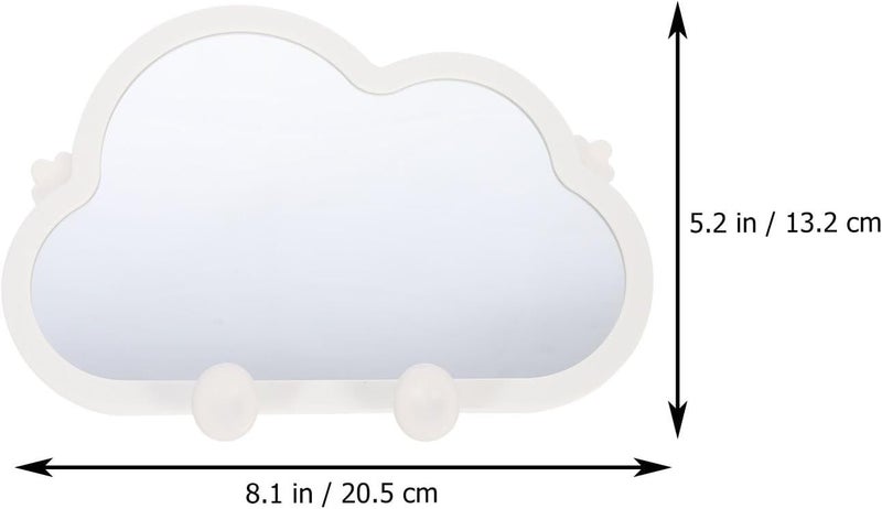 Beavorty 2pcs Cloud-Shaped Desktop Makeup Mirrors White Tabletop Vanity Mirrors Hanging Decorative for Dorm Room and Home Use - Image 2