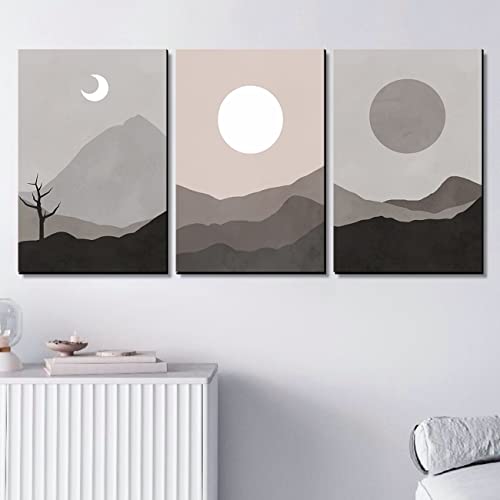 walllane - Modern Art Wall Decor Panel Paintings for Living Room Bedroom - Aesthetic Wall Decor - Big Size Wall Paintings (12 inch x 18 inch) Set of 3 Panel001 (Art Deco, 06) - Image 1