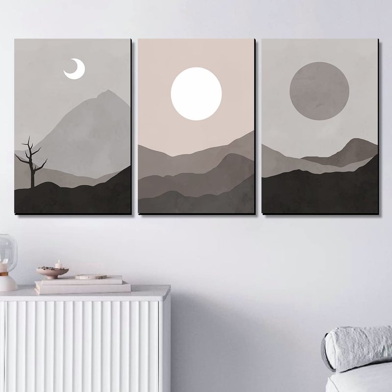 walllane - Modern Art Wall Decor Panel Paintings for Living Room Bedroom - Aesthetic Wall Decor - Big Size Wall Paintings (12 inch x 18 inch) Set of 3 Panel001 (Art Deco, 06) - Image 5