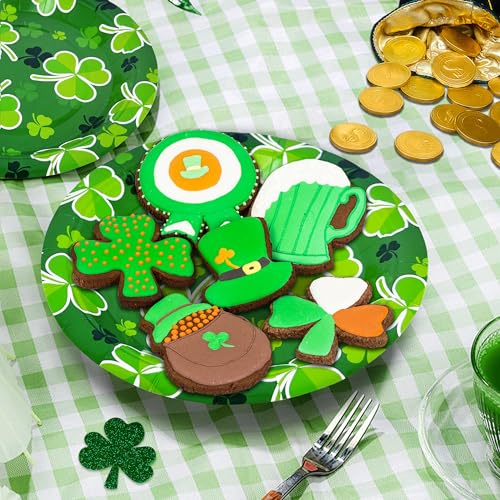Aixuler St Patrick's Day 40Pcs Disposable Paper Plates,Including 20pcs 9" and 20pcs 7" Plates,Strong and Sturdy Disposable Plates for St Patrick's Day Party, Dinner, Holiday, Picnic,Dinner Table, Wedding - Image 5
