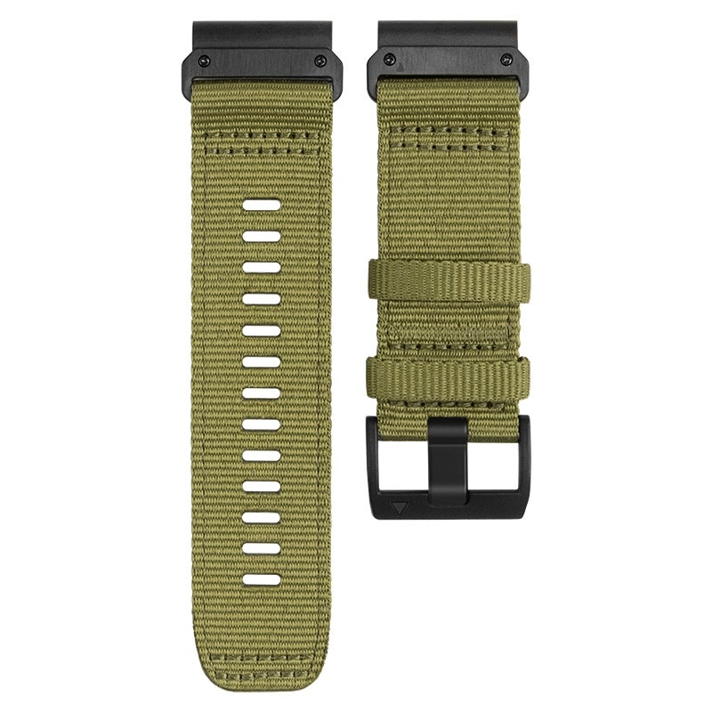 S-TOP For Garmin Fenix 7 Nylon Canvas Quick Release Watch Band(Army Green) - Image 3