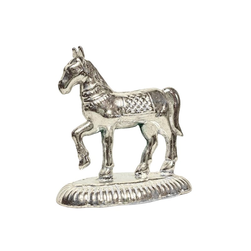 Vail Creations Vail Creation Silver Horse Vastu Idol Decoration Items for Pooja Gift Worship Home Decor | Silver Horse with Left Leg Up - Image 4