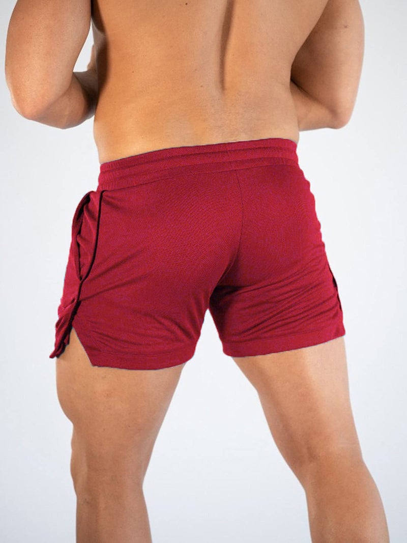 Surenow Mens Running Gym Shorts 3 Inch Breathable Lightweight Athletic Sport Shorts Training Workout Shorts with Pockets Red - Image 4