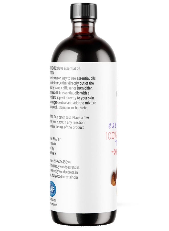 Hollywood Secrets Pure Clove Essential Oil Therapeutic Grade 100ml - Image 2