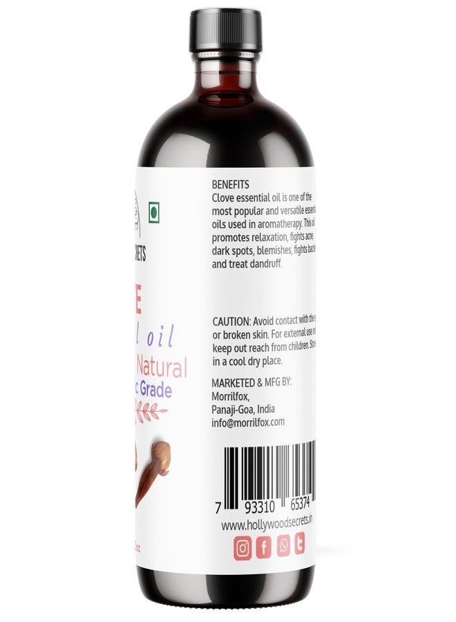 Hollywood Secrets Pure Clove Essential Oil Therapeutic Grade 100ml - Image 3