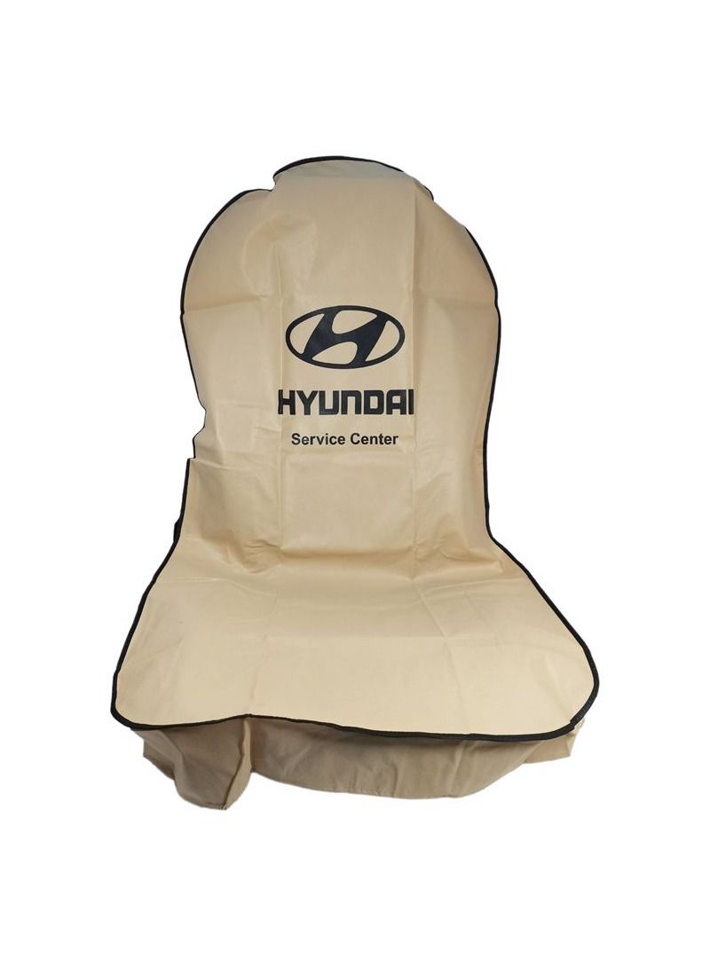 HYUNDAI 2 Pcs Set Car Seat Cover, High Quality Universal Car Seat Dust Dirt Protection Cover, Extra Protection For Your Seat, Beige - Image 3