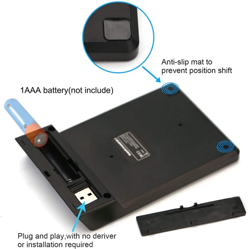 SMARTTECH Numeric keypad Wireless 2.4GHz Connection Numpad Keyboard for Number Financial Accounting Works Compatible with Laptop, Notebook, PC, Computer Portable Keyboard - Image 3