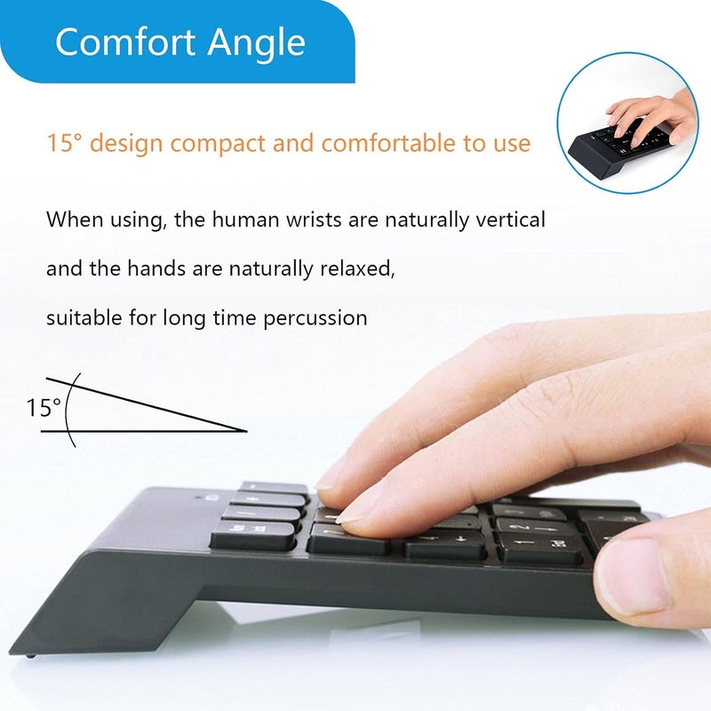 SMARTTECH Numeric keypad Wireless 2.4GHz Connection Numpad Keyboard for Number Financial Accounting Works Compatible with Laptop, Notebook, PC, Computer Portable Keyboard - Image 5