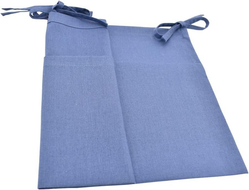 YeeMan Linen Baby Bedside Hanging Storage Bag,2 Pockets Organizer for Baby Cribs and Toys (Blue) - Image 3