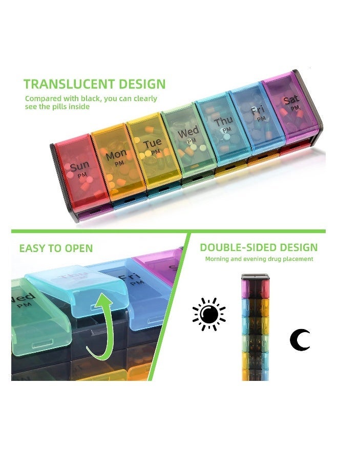 general Extra Large Weekly Pill Organizer, 7 Day AM/PM Pill Case with XXL Compartment for Fish Oils, Travel-Friendly Medicine Organizer Pill Planner for Vitamins, Supplements - Image 4